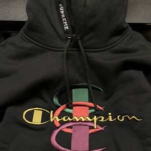 Medium Black Champion Supreme Hoodie